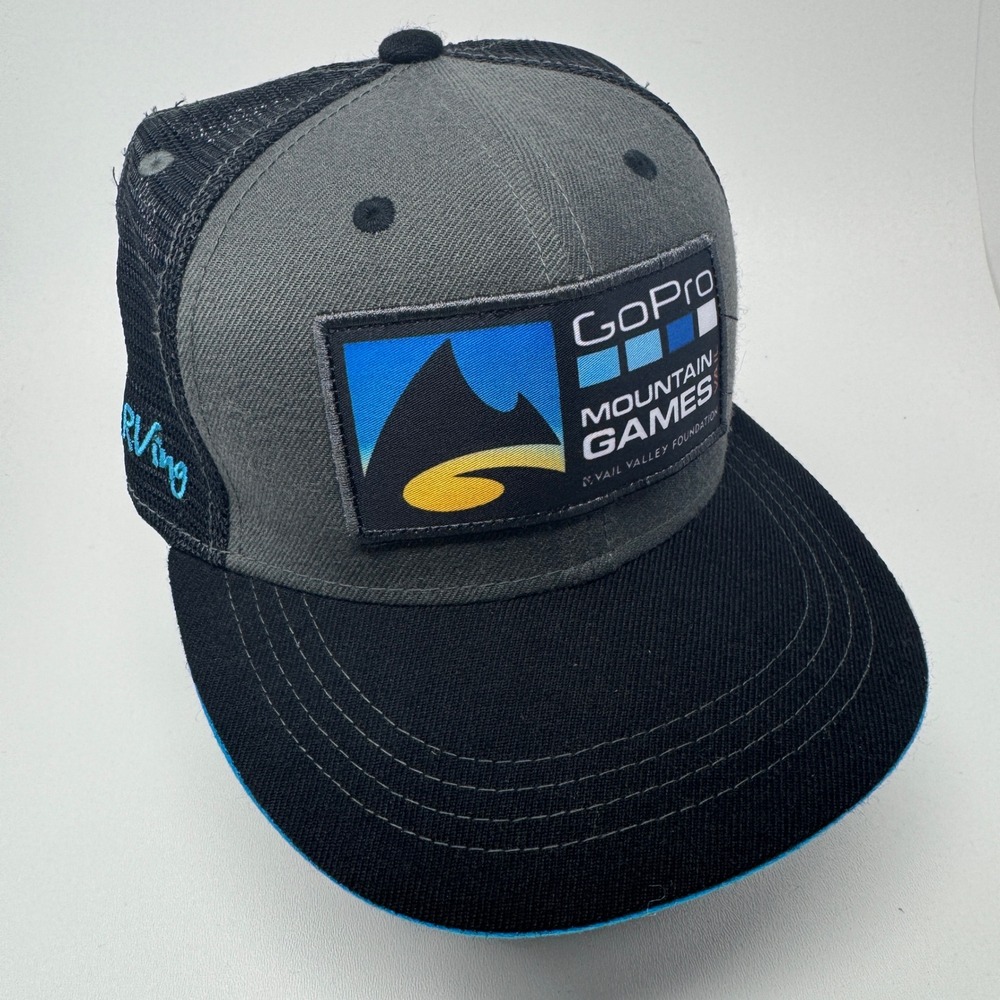 Aksels GoPro Mountain Games Vail Trucker Hat Gray Black Snapback Cap Go RVing